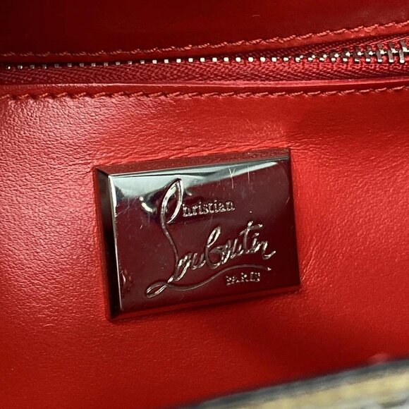 Auth CHRISTIAN LOUBOUTIN Paloma White Yellow Multi Vinyl Leather Tote Bag - Picture 9 of 15